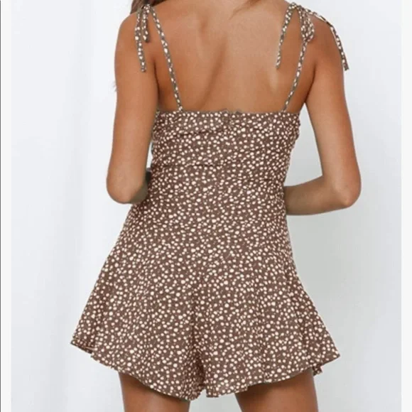 NWOT brown and white romper - Picture 3 of 4